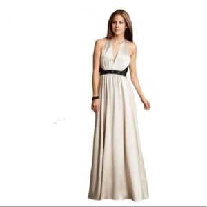 BCBG SILK Elegant Cream and Black Evening Gown